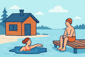 Sauna järven äärellä – vilvoittelu ja avantouinti