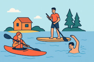 Vesistöaktiviteetit mökiltä – melonta, sup ja uinti